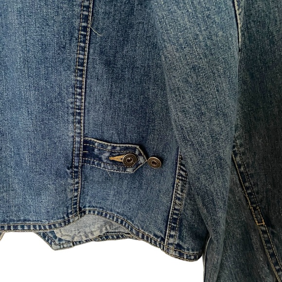 Vintage 90’s Liz Claiborne Jeans Cropped Denim Jean Jacket Size Medium Petite - Picture 6 of 11